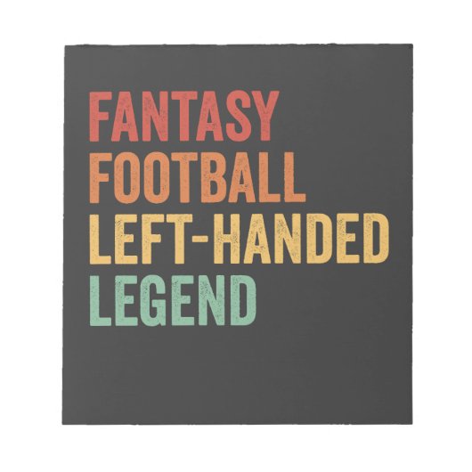 Fantasy Football Linkshandige Legende Grappig Retr Notitieblok (Voorkant)