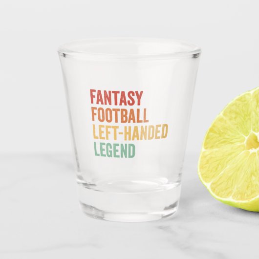 Fantasy Football Linkshandige Legende Grappig Retr Shot Glas (Voorkant)