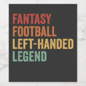Fantasy Football Linkshandige Legende Grappig Retr Wijn Etiket (Enkel label)