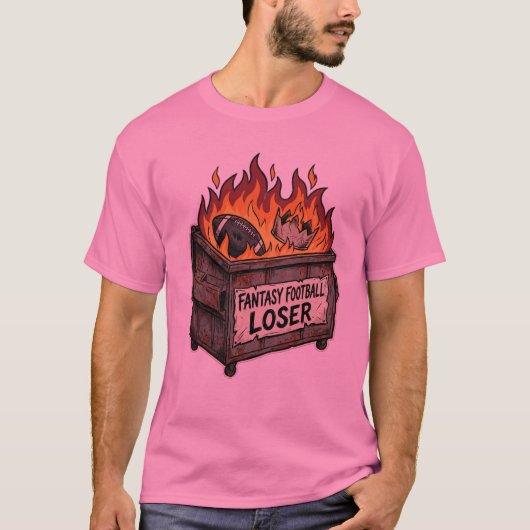 Fantasy Football Loser Burning Trash Can Shirt (Voorkant)