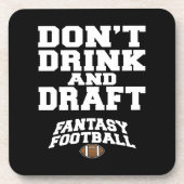 Fantasy Football Niet Drinken en Draft Drankjes Onderzetter (Voorkant)