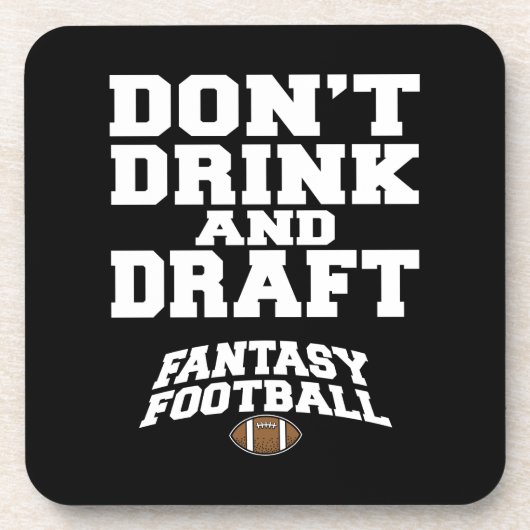 Fantasy Football Niet Drinken en Draft Drankjes Onderzetter (Voorkant)