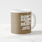 Fantasy Football Niet Drinken en Draft - tan Grote Koffiekop (Voorkant rechts)
