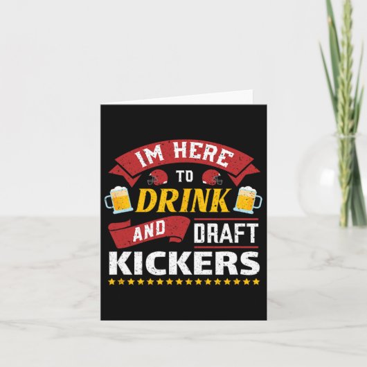 Fantasy Football Party Drink Draft Kickers Funny S Kaart (Voorkant)