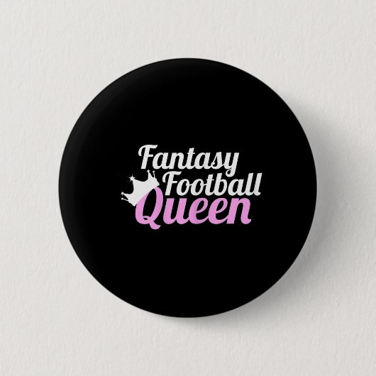 Fantasy Football Queen Fun Ronde Button 5,7 Cm (Voorkant)