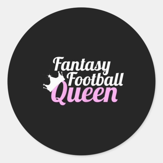 Fantasy Football Queen Fun Ronde Sticker (Voorkant)