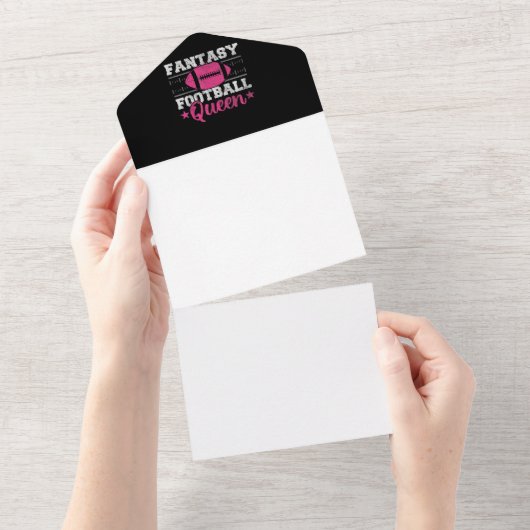 Fantasy Football Queen Funny Game Day Fantasy gift All In One Uitnodiging (Afscheurbaar)