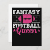 Fantasy Football Queen Funny Game Day Fantasy gift Feestdagenkaart (Voorkant / Achterkant)