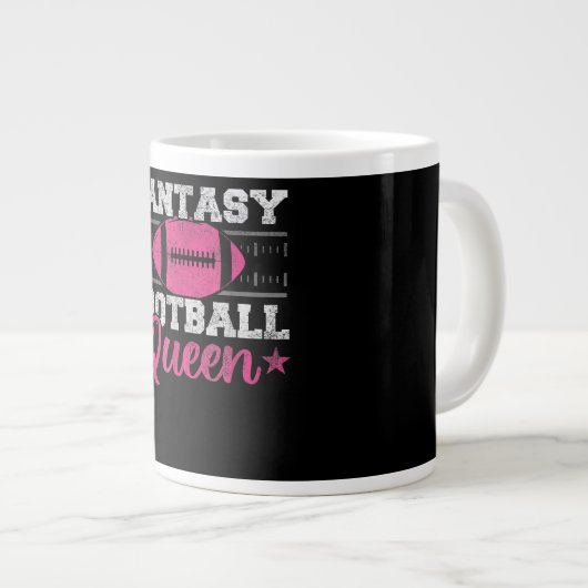 Fantasy Football Queen Funny Game Day Fantasy gift Grote Koffiekop (Voorkant rechts)