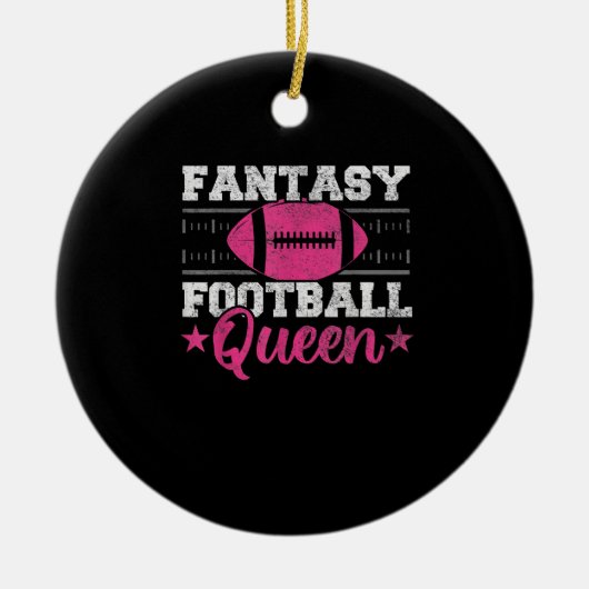 Fantasy Football Queen Funny Game Day Fantasy gift Keramisch Ornament (Voorkant)