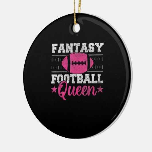 Fantasy Football Queen Funny Game Day Fantasy gift Keramisch Ornament (Links)