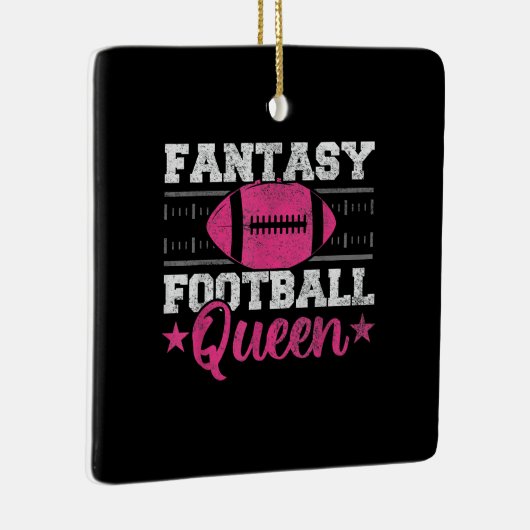 Fantasy Football Queen Funny Game Day Fantasy gift Keramisch Ornament (Rechts)