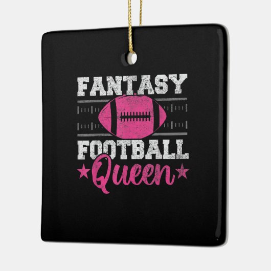 Fantasy Football Queen Funny Game Day Fantasy gift Keramisch Ornament (Links)