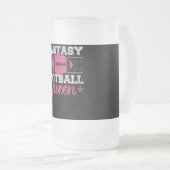Fantasy Football Queen Funny Game Day Fantasy gift Matglas Bierpul (Voorkant rechts)