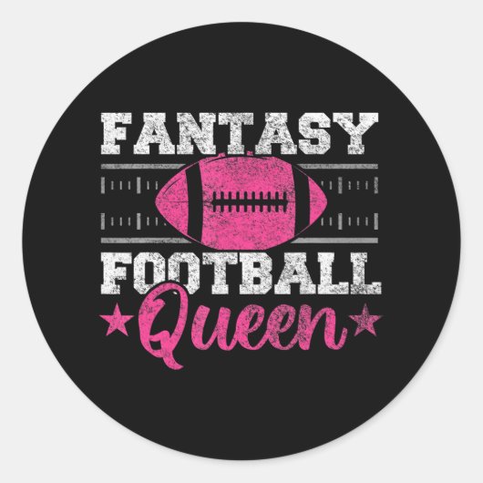 Fantasy Football Queen Funny Game Day Fantasy Ronde Sticker (Voorkant)