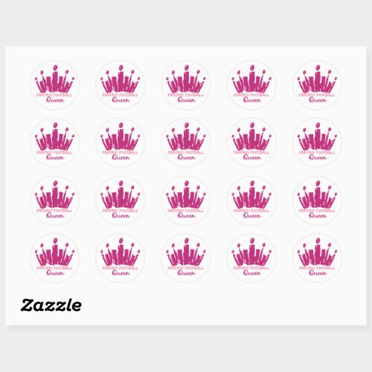 Fantasy Football Queen Ronde Sticker (Vel)