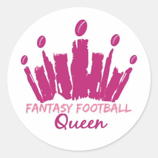 Fantasy Football Queen Ronde Sticker (Voorkant)