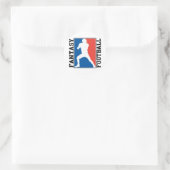Fantasy Football, rood wit en blauw Logo Ronde Sticker (Tas)