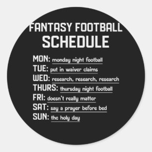 Fantasy Football schema nacht Football Favoriet Ronde Sticker