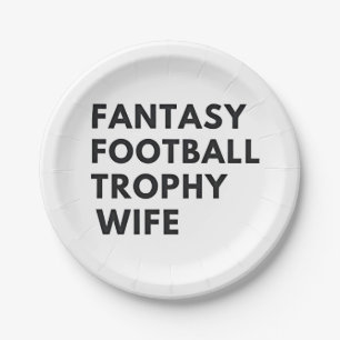 Fantasy Football Trofee Vrouw Funny Couples Papieren Bordje