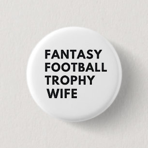 Fantasy Football Trofee Vrouw Funny Couples Ronde Button 3,2 Cm