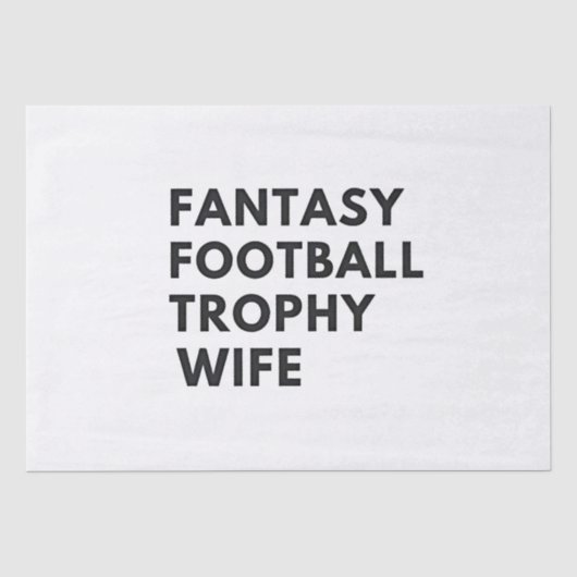Fantasy Football Trofee Vrouw Funny Couples Tissuepapier (Voorkant)