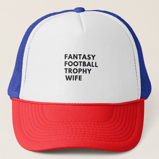 Fantasy Football Trofee Vrouw Funny Couples Trucker Pet (Voorkant)
