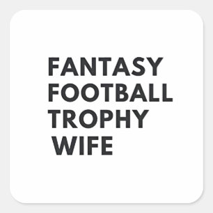 Fantasy Football Trofee Vrouw Funny Couples Vierkante Sticker