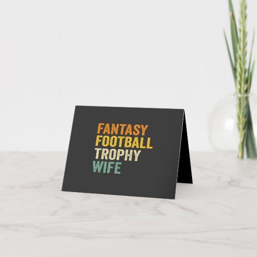 Fantasy Football Trofee Vrouw Grappig Gift Bedankkaart (Voorkant)