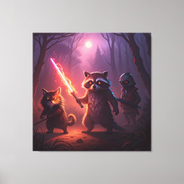 Fantasy Forest Animal Adventure Art Canvas Afdruk