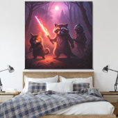 Fantasy Forest Animal Adventure Art Canvas Afdruk (Insitu (Slaapkamer))
