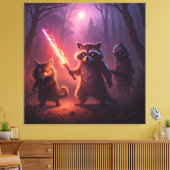 Fantasy Forest Animal Adventure Art Canvas Afdruk (Insitu (Woonkamer))
