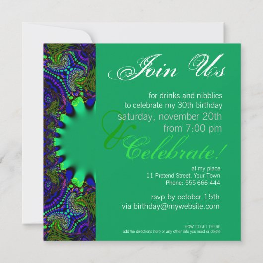 Fantasy Forest Birthday Invitation Kaart (Achterkant)