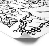 Fantasy Forest Buddha BellyTree Kleurplaat Art Poster (Hoek)