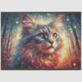 Fantasy Forest Cat Fairy Lights Decoupage  Tissuepapier (Voorkant)