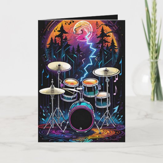Fantasy Forest Drum Set Blank Kaart (Voorkant)