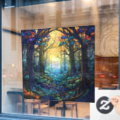 Fantasy Forest Glas in lood Window Cling Raamsticker (Cafe Raam)