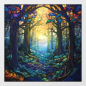 Fantasy Forest Glas in lood Window Cling Raamsticker (Vel)