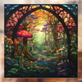 Fantasy Forest Glas in lood Window Cling Raamsticker (Vel 2)