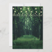 Fantasy Forest Gouden Slingerlichten Bruiloft Kaart (Achterkant)