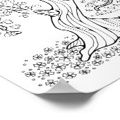 Fantasy Forest Hart-Leaf Boom Kleurplaat Pagina Ku Poster (Hoek)