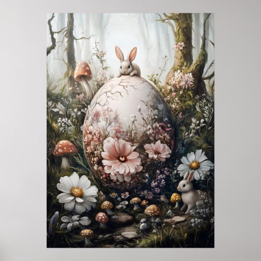 Fantasy Forest Natuur Giant Egg Wall Art Poster (Voorkant)