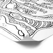 Fantasy Forest Night Willow Tree Kleurplaat Art Poster (Hoek)