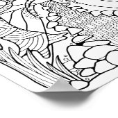 Fantasy Forest River Kleurplaat Art Poster (Hoek)