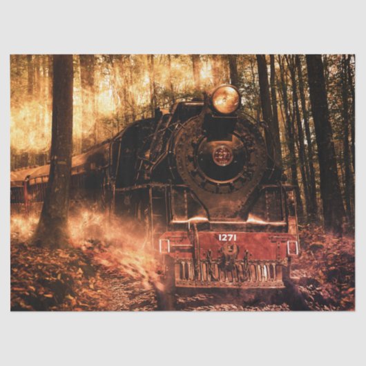 fantasy forest train tissue papier (Voorkant)