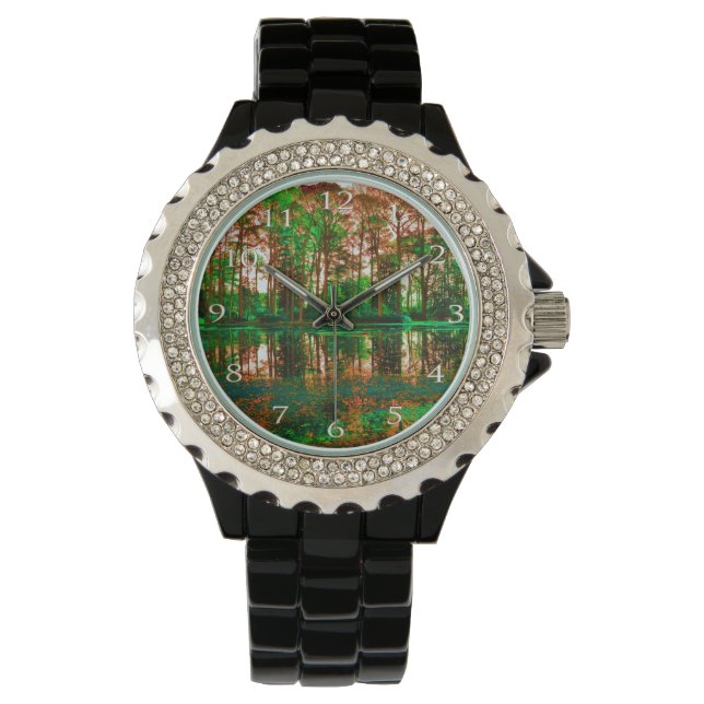 Fantasy Forest van Shirley Taylor Horloge (Voorkant)