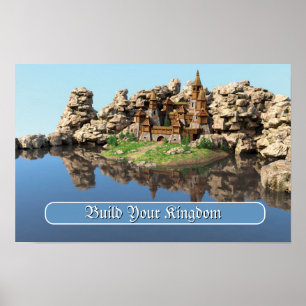 Fantasy Fortress Motiverende Citaten Kunst Poster