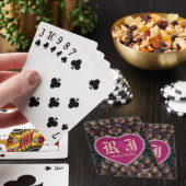 Fantasy Fractals Initialen Roze Hart Persoonlijk Pokerkaarten (Insitu)
