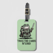  Fantasy Frog design for humor – Blame the Carbs Bagagelabel (Voorkant (verticaal))