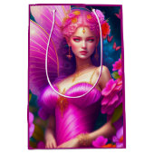 Fantasy Fuchsia Fairy Flower Butterflies Medium Cadeauzakje (Voorkant)